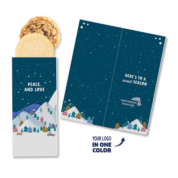 One Color Foil-Stamped Stock Holiday Sentiment Sweeter Cards with Homestyle Cookie Duo