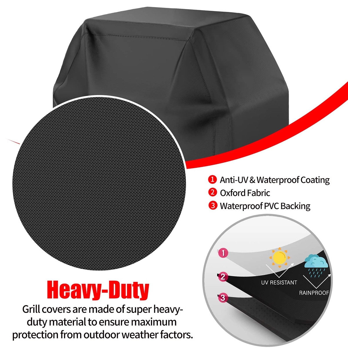58 Inch Bbq Gas Grill Cover Waterproof Weather Resistant 2