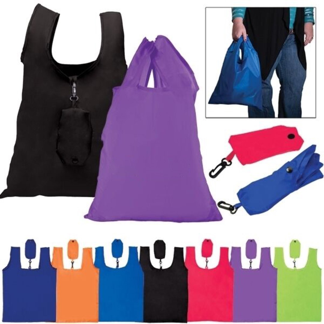 Large Resuable Polyester Folding Grocery Tote Bag 1