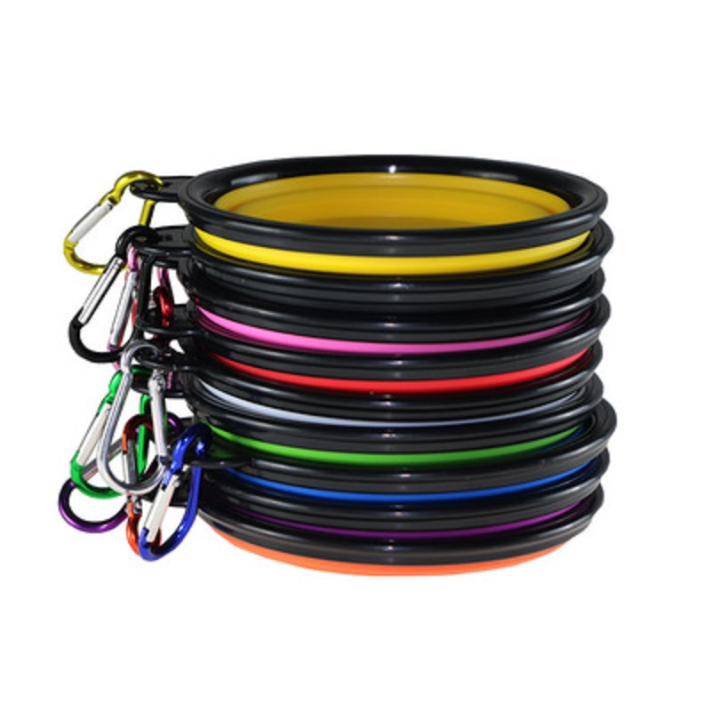 Folding Collapsible Pet Bowl w/Carabiner 5