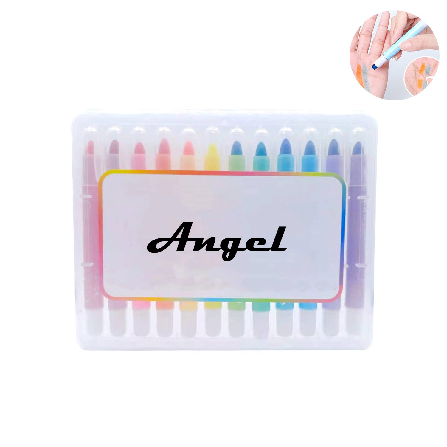 12 PCS Smooth Watercolor Rainbow Twistable Crayon 2