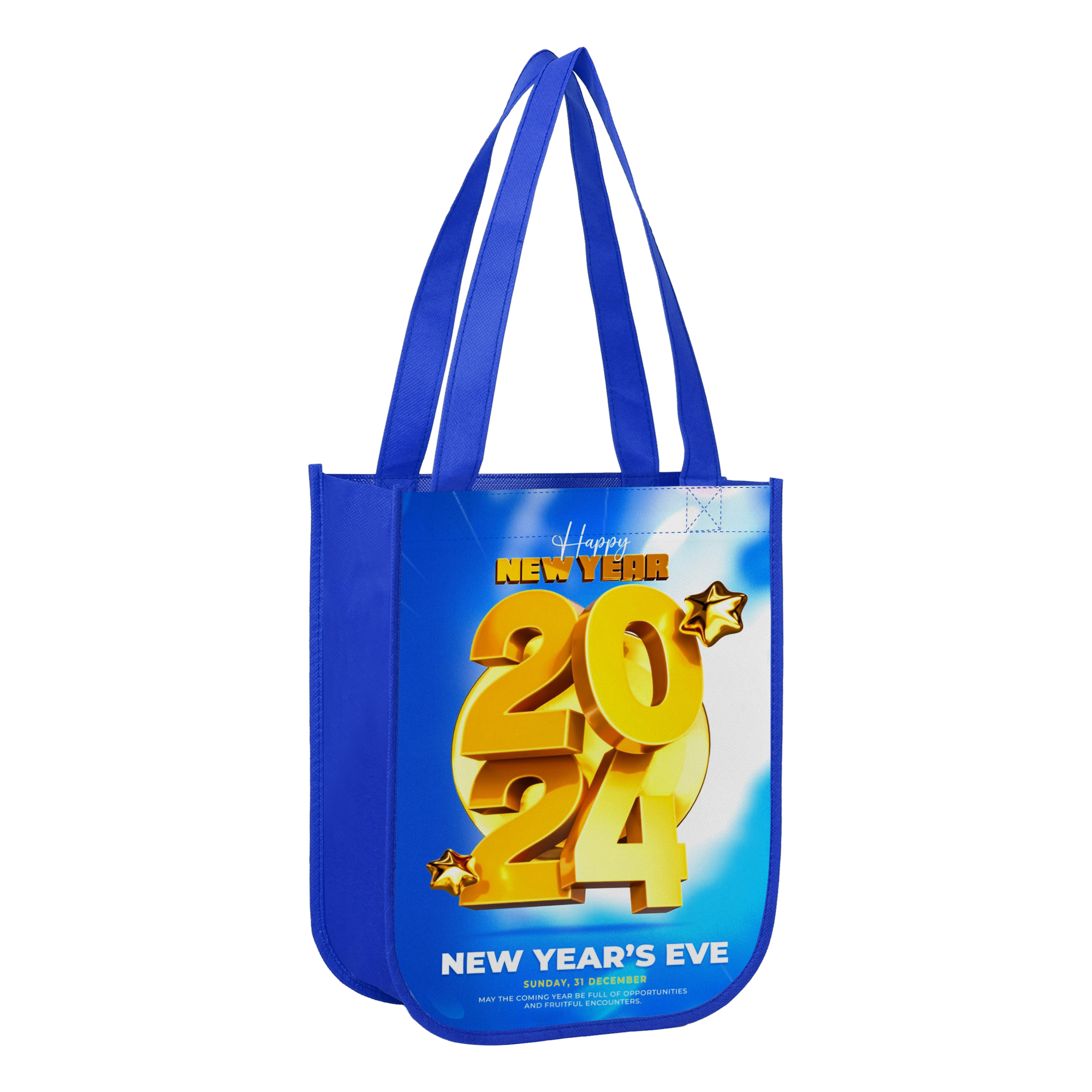 Small Laminated Curved Bottom Non-Woven Gift Bag - Ocean 11