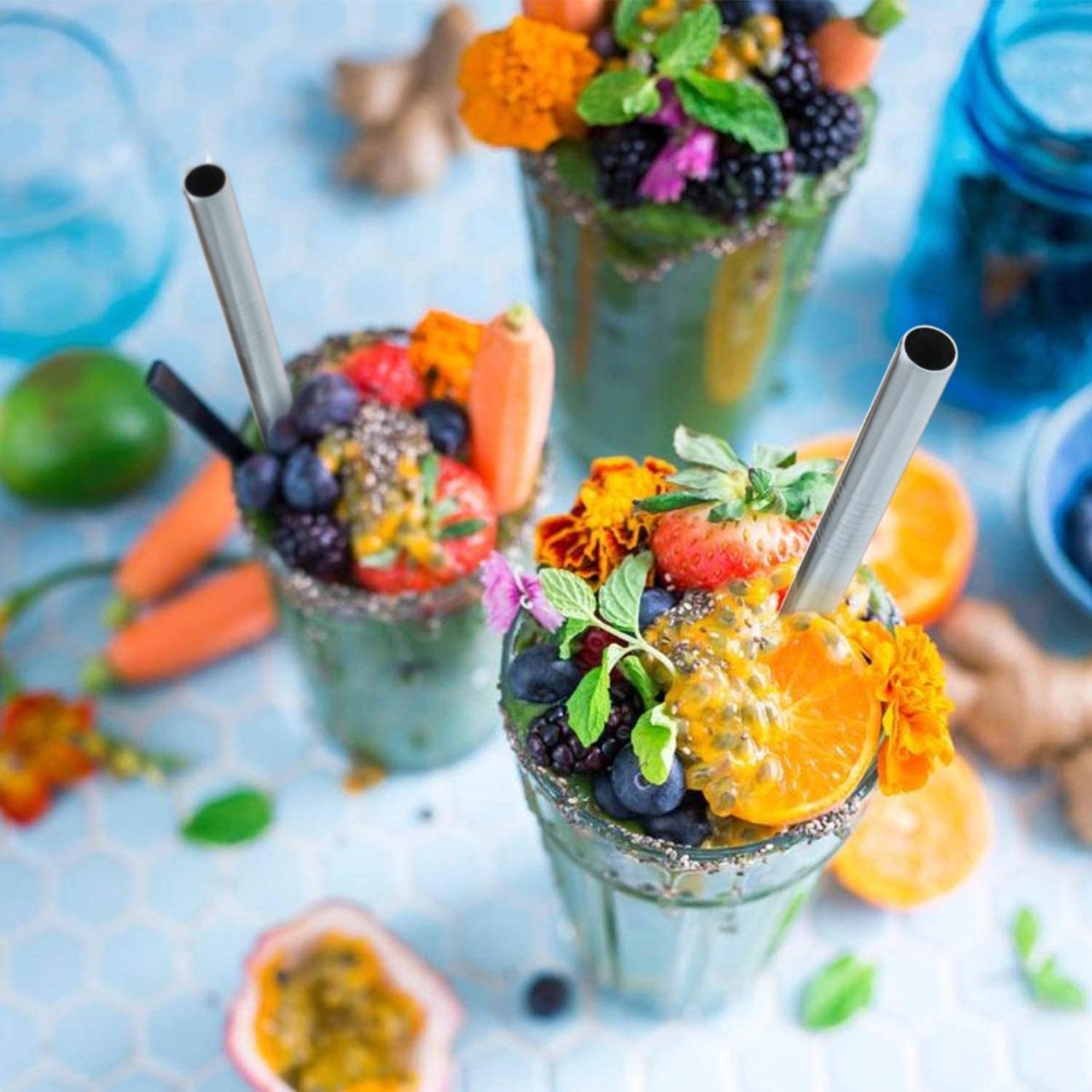 Stainless Steel Smoothie Shake Straw 2