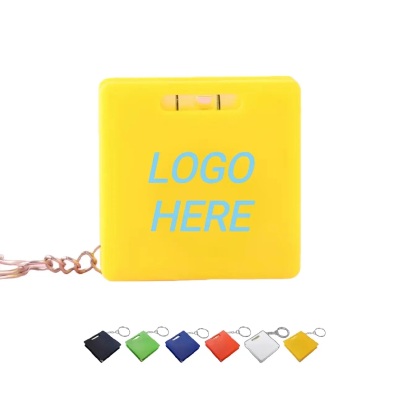 Square Tape Measure Keychain With A Level Gauge 3