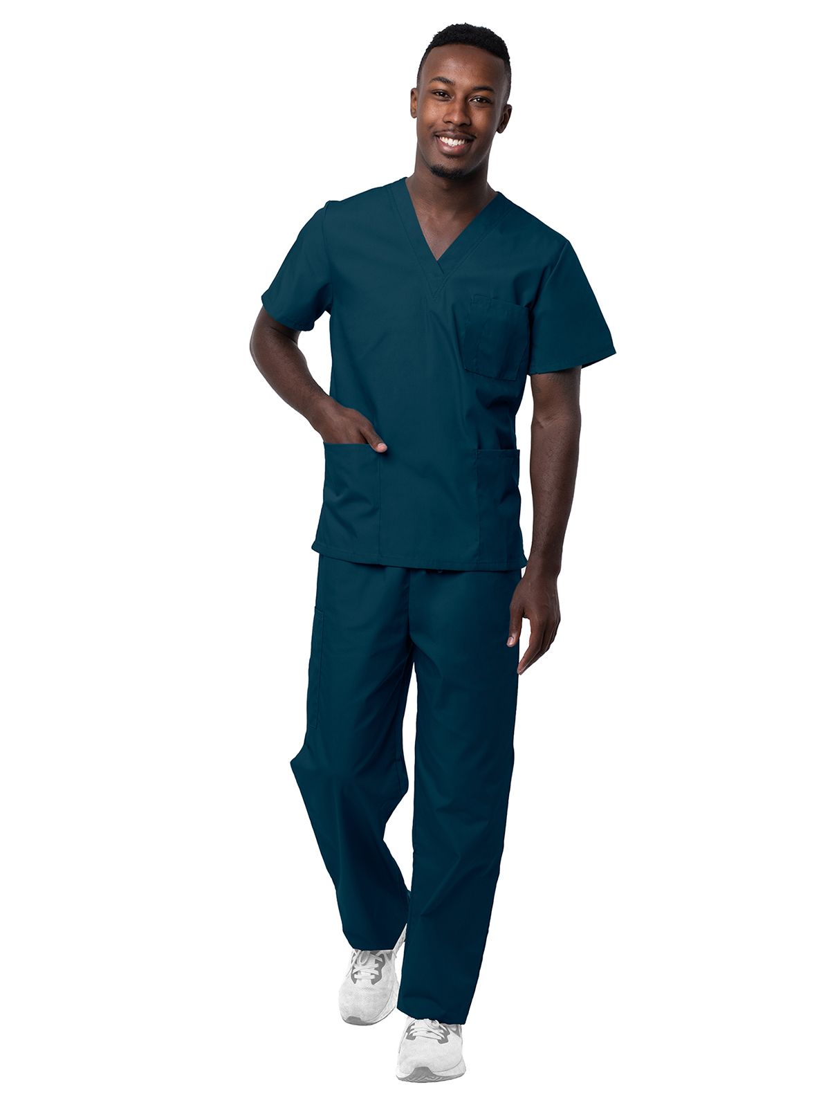 Adar - Sivvan - Unisex V-Neck Top Drawstring Pant Scrub Set 16