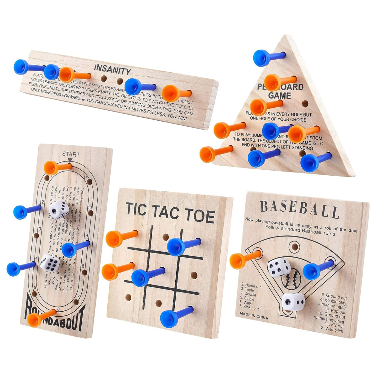 Wooden Peg Game Set 5 Pack with Custom Logo Option 8