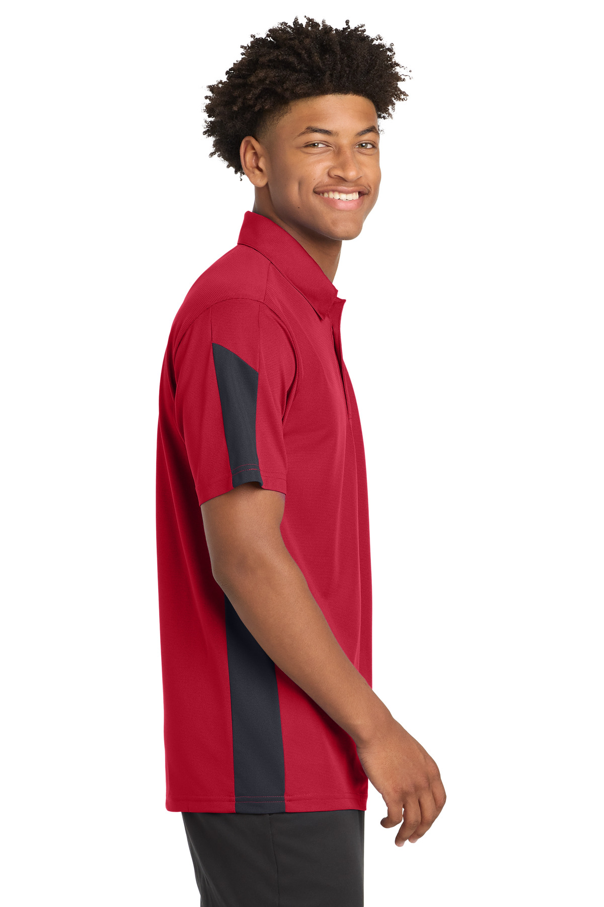Sport-Tek PosiCharge Active Textured Colorblock Polo. ST695 49