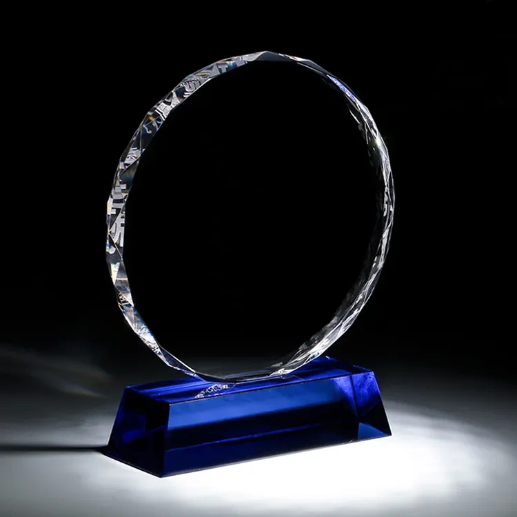 Personalized Round Crystal Award Plaque 3