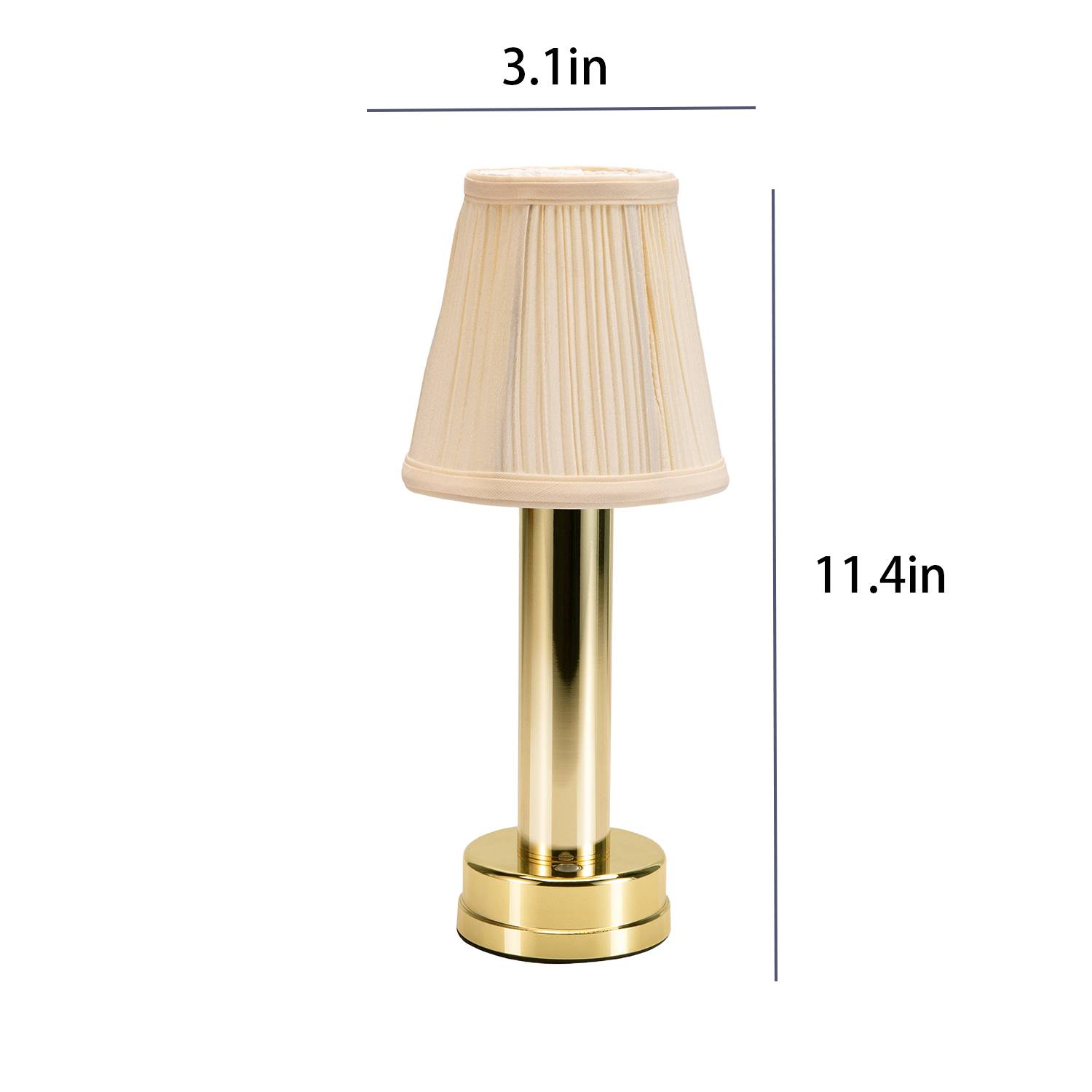 Metal Table Lamp Fabric Shade Rechargeable Ambiance 4
