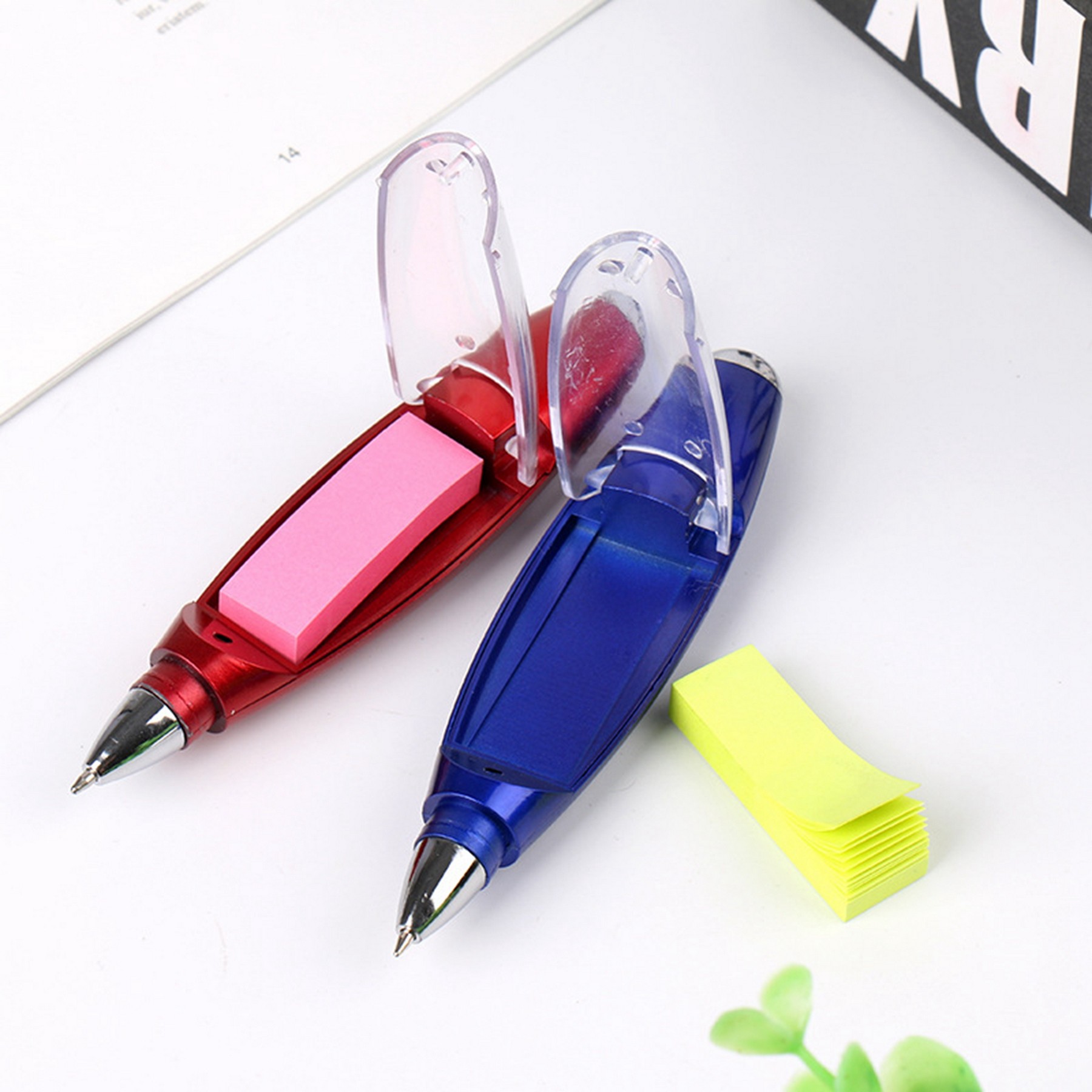 Functional Ball Point Pen with Sticky Notes/Flashlight 4