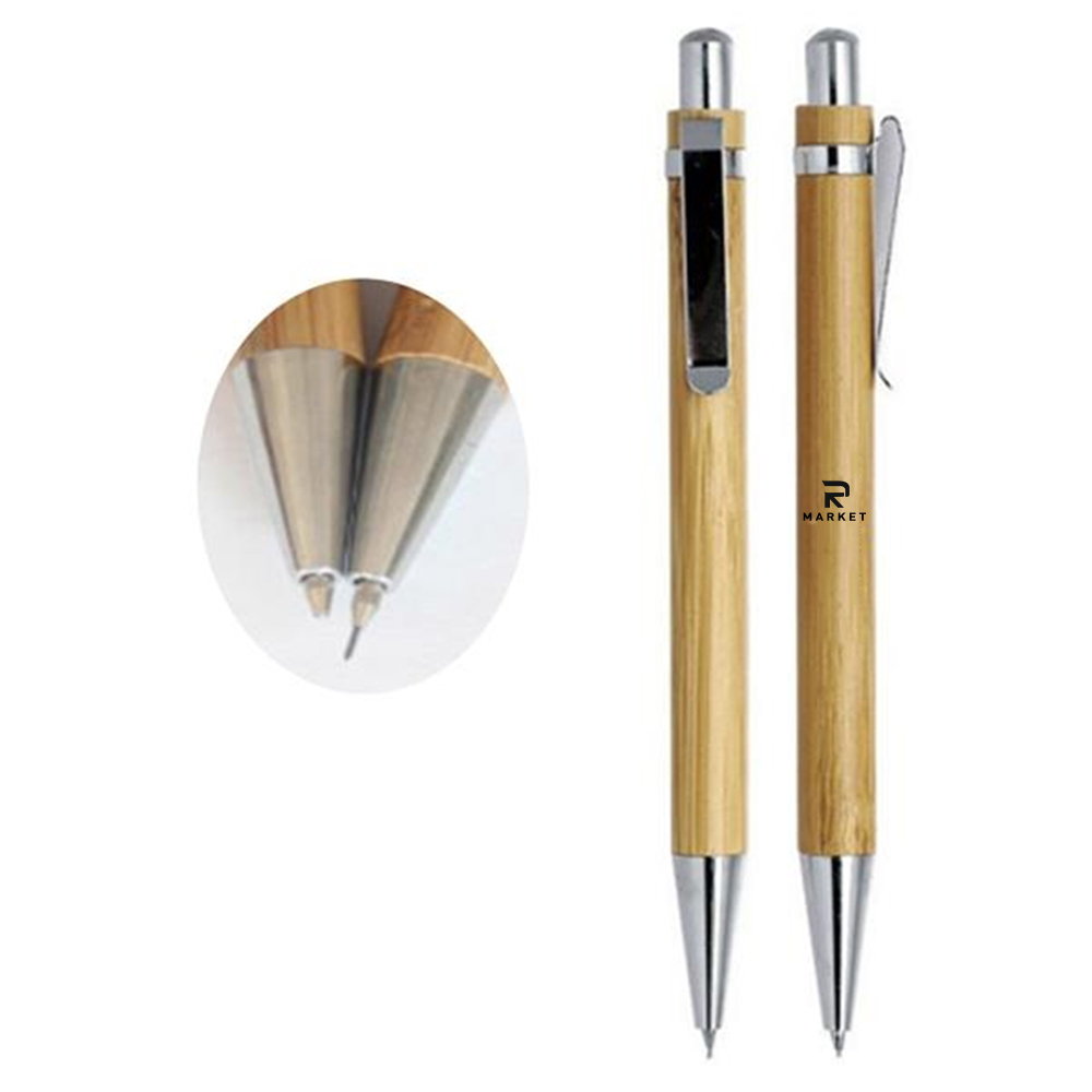 Bamboo Wooden Retractable Ballpoint Penink pen is 5.5 x 0.4 inches 1