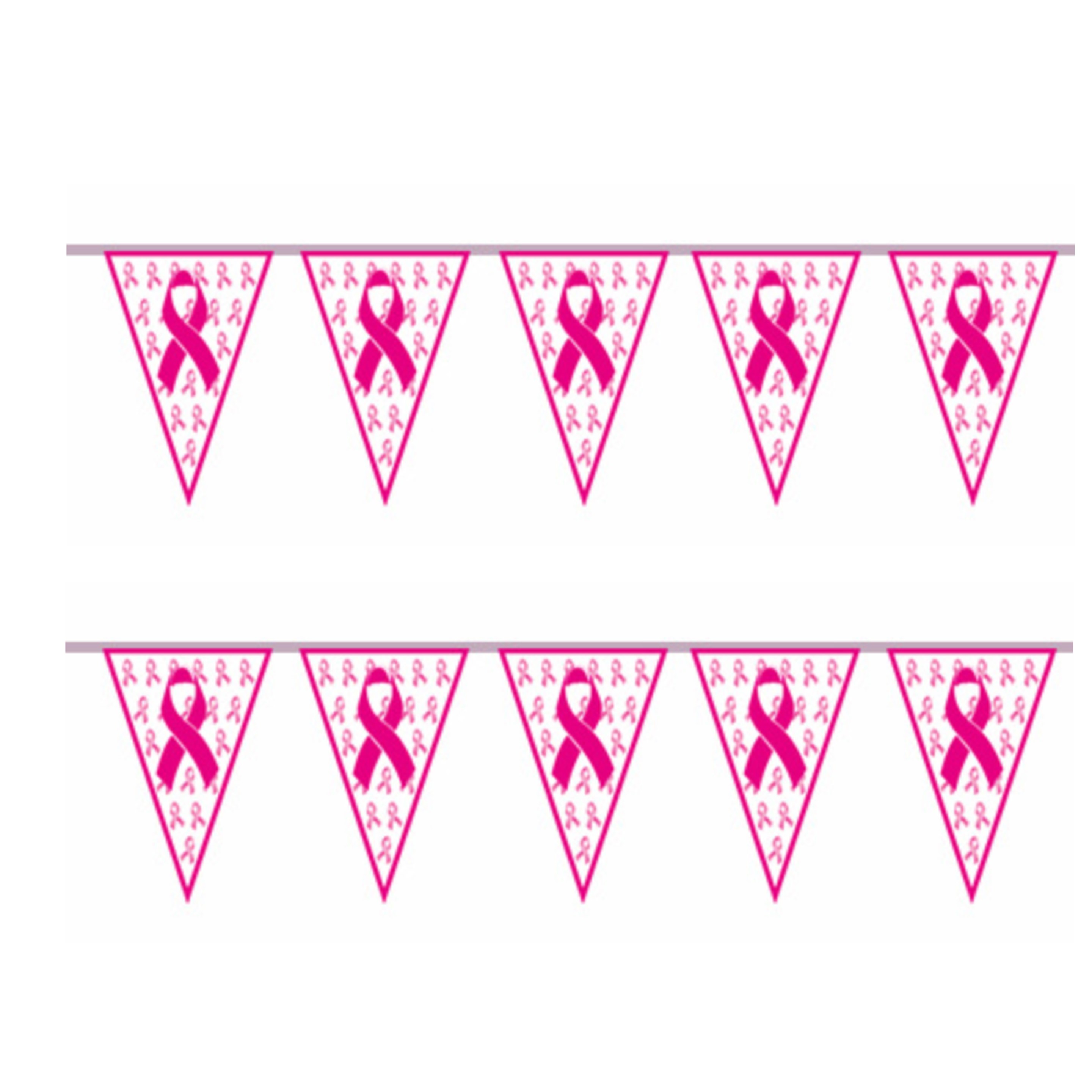 Pink Ribbon String Flag (direct import) 2