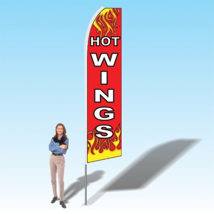 15FT Hot Wings Advertising Banner Flag 2