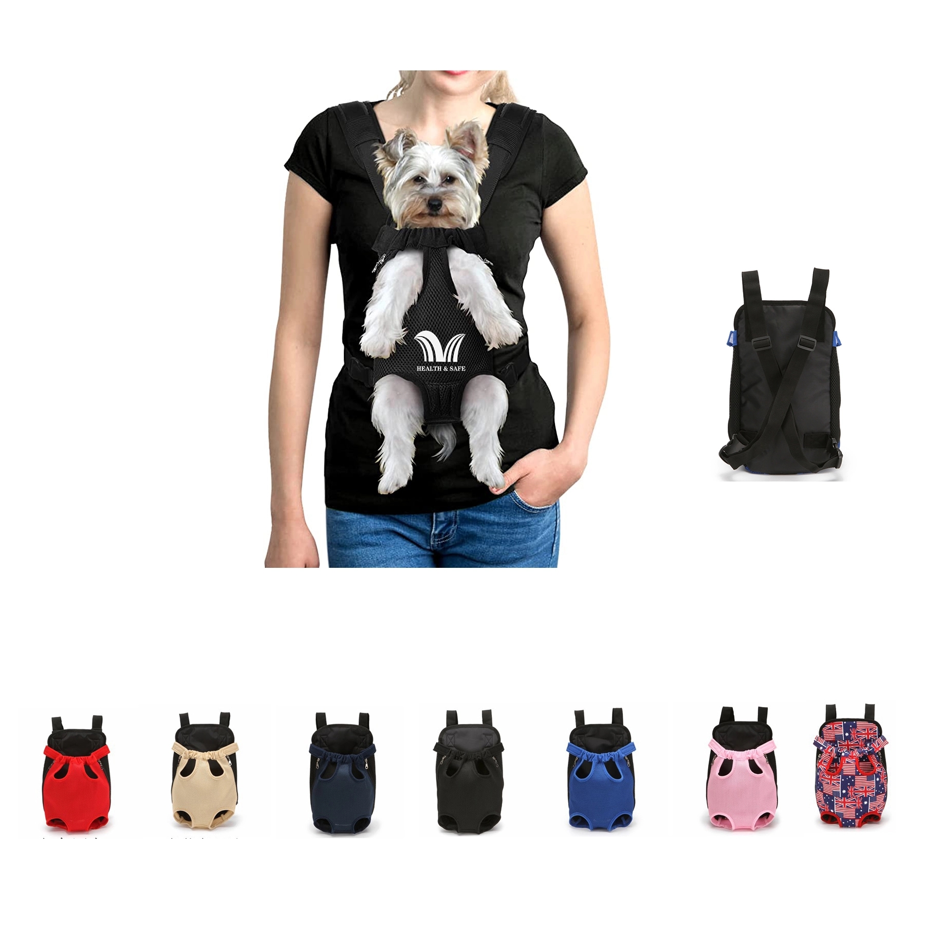 Pet Carrier Backpack, Adjustable Front Cat Dog Travel Bag 8