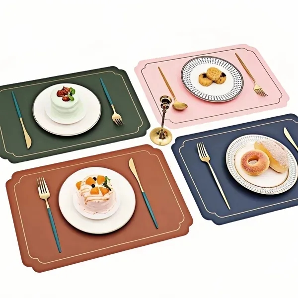 Faux Leather Dining Placemats - Elegant Table Decor Mats 2