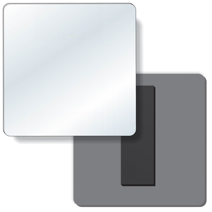 Co-Polyester Magnetic Mirror Square Shape (4"x4"), Spot Colours 1