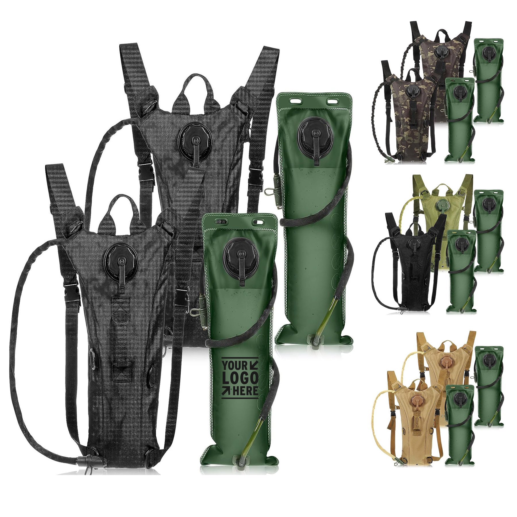 17.72 x 7.87 Inch 3 Liter Water Bladder Tactical Lightweight Hydration Backpack         2