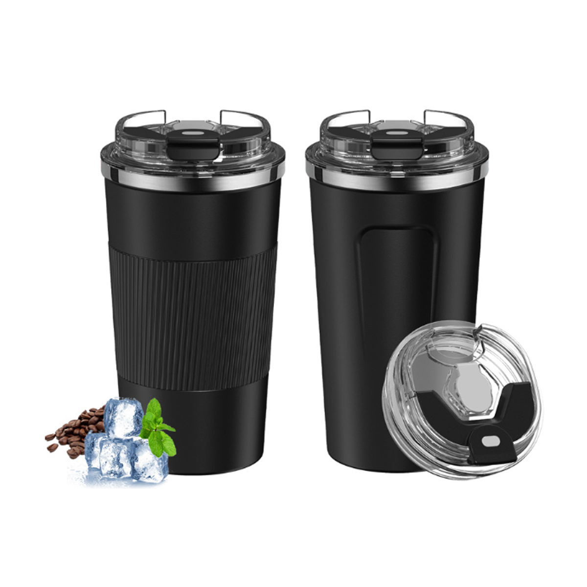 17Oz. Stainless Steel Insulated Travel Mug W/ Flip Lid 2