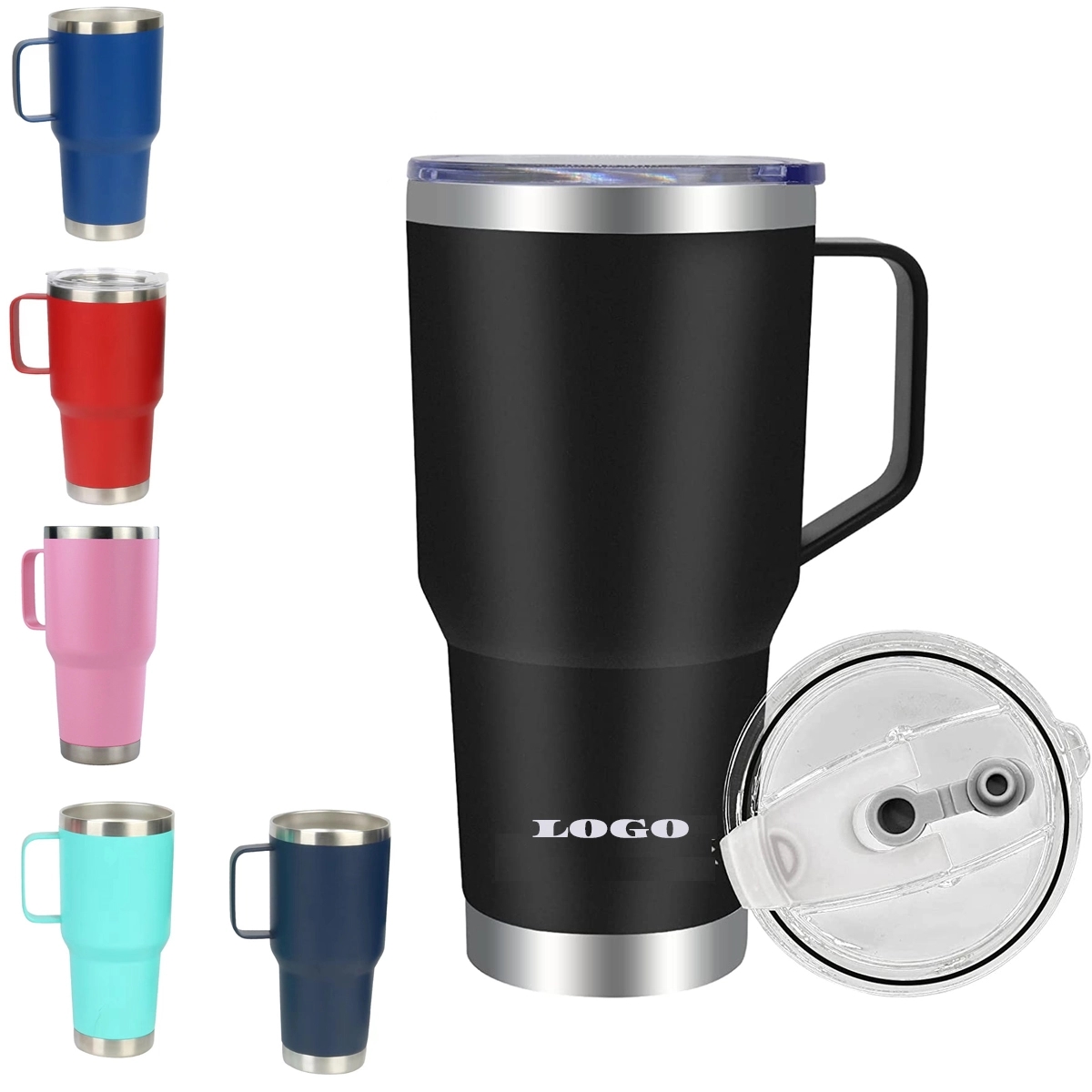 30oz Stainless Steel Insulated Coffee Mug with Handle 1