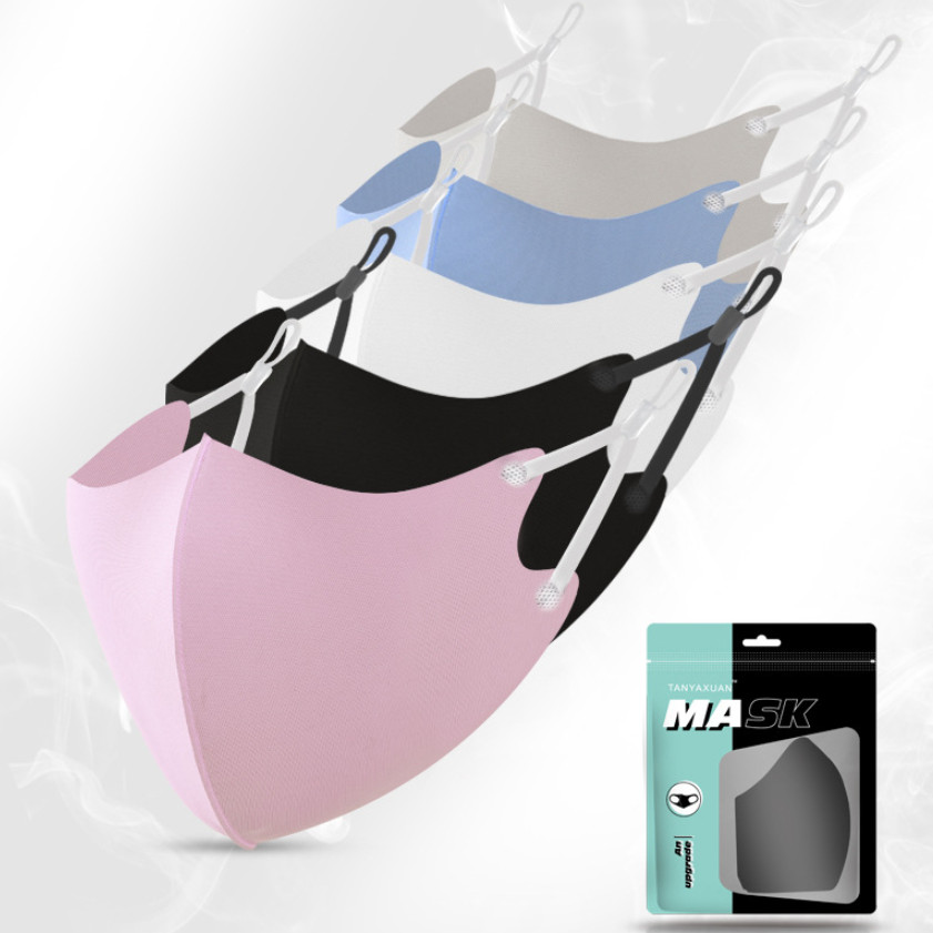 Ice silk face summer breathable washable masks 4
