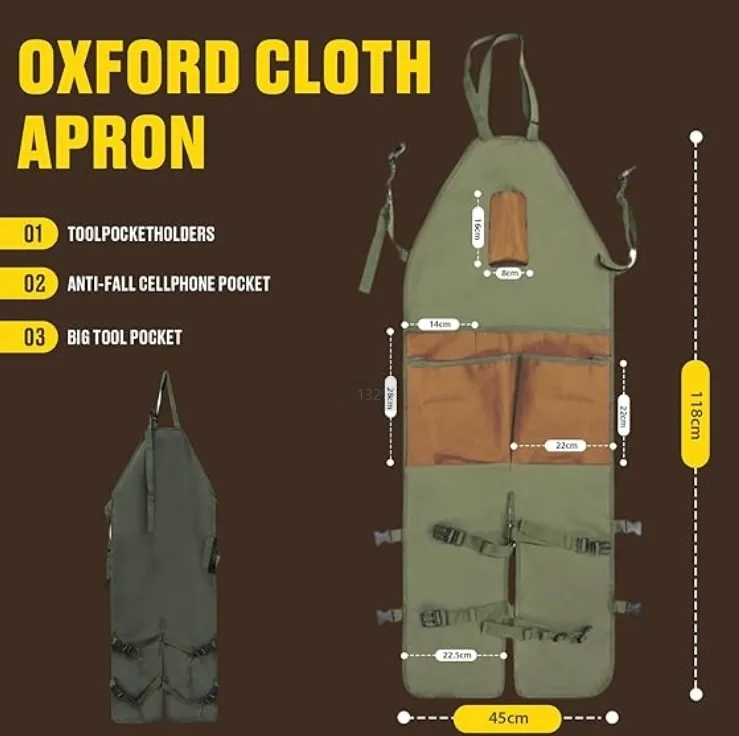 Waterproof Oxford Gardening Apron with Pockets 3