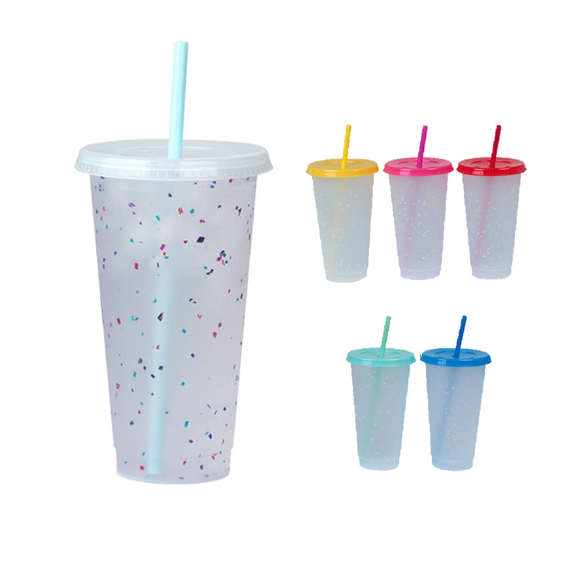 24 Oz. Color Changing Plastic Straw Tumbler 4