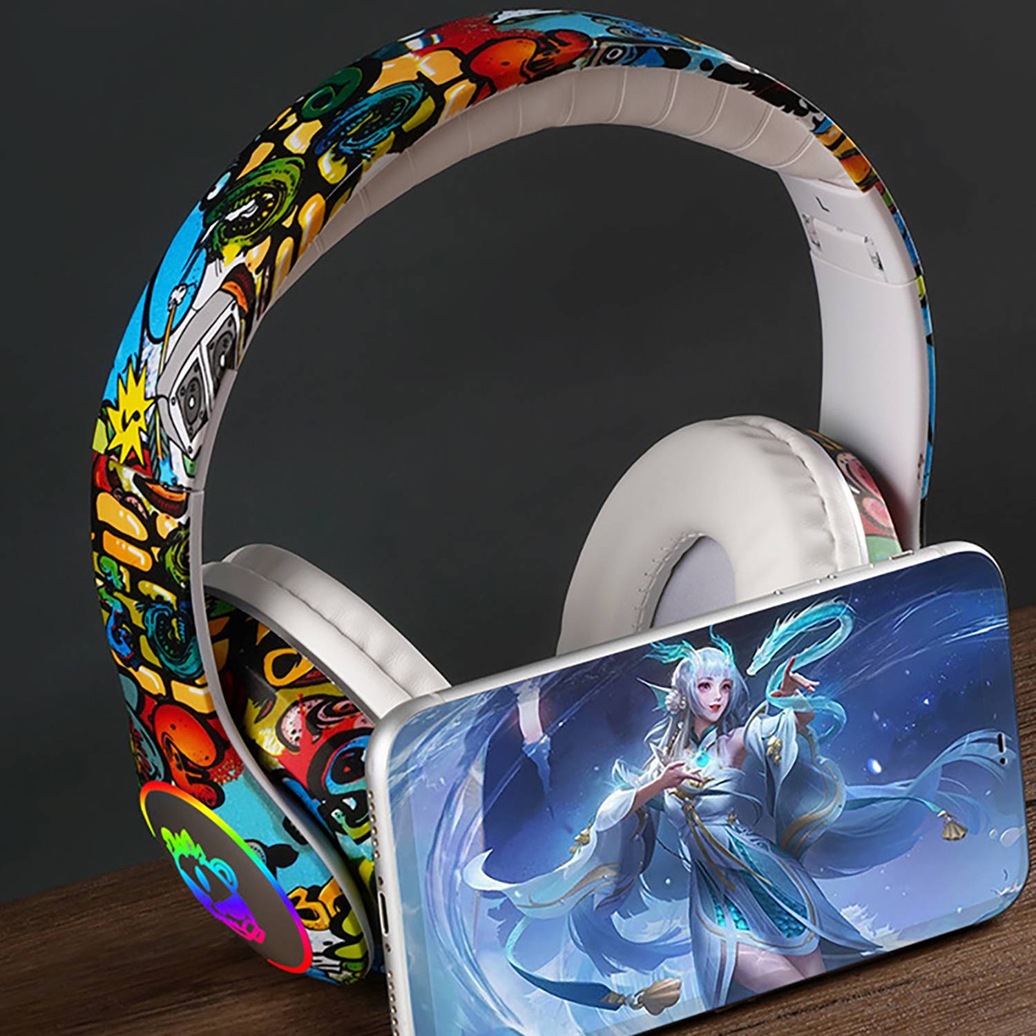 Adjustable Wireless Gaming Headset W/ Noise Cancelling 6