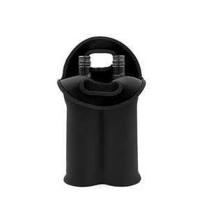 Neoprene Dual Color 2 Bottle Wine Bag With Cutout Handles 21