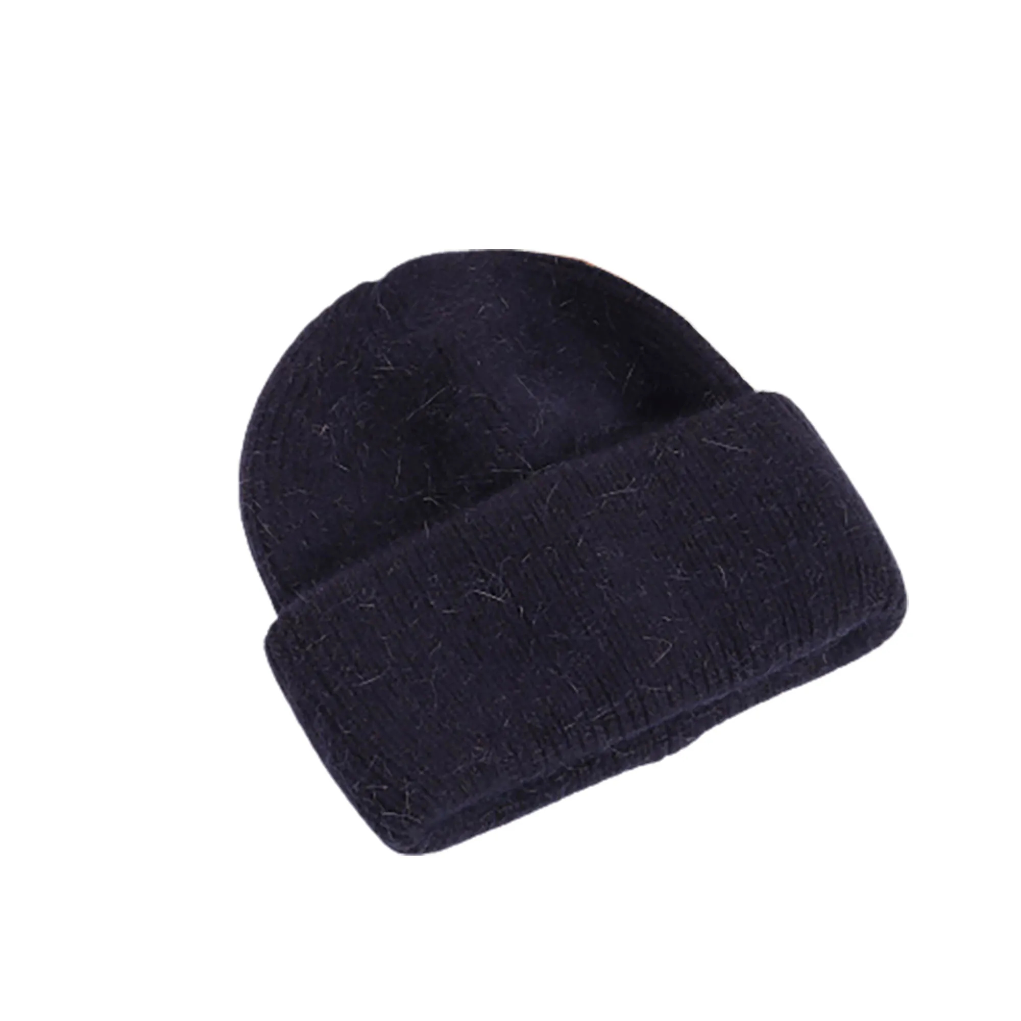 Winter Angora Rabbit Hair Knit Beanie Hat MOQ 10pcs 3