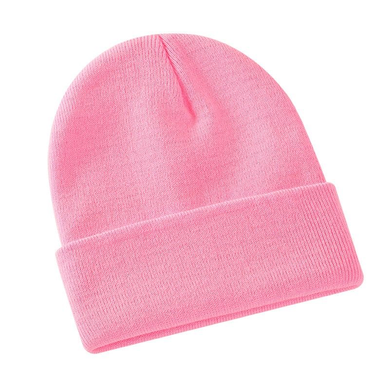 Custom Embroidery Solid Color knitted Beanie 6