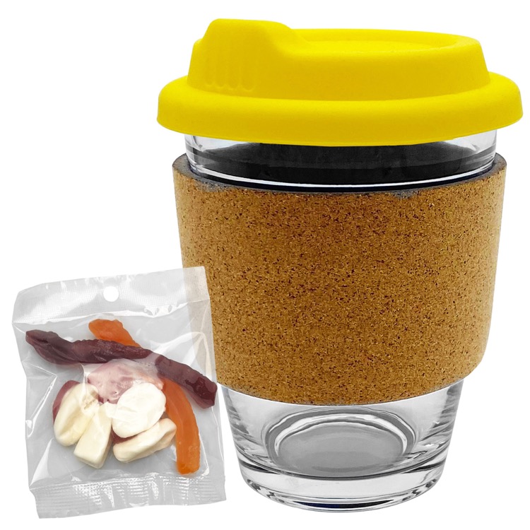 Jelly Party Mix in Cork Band Glass Coffee Cup 14