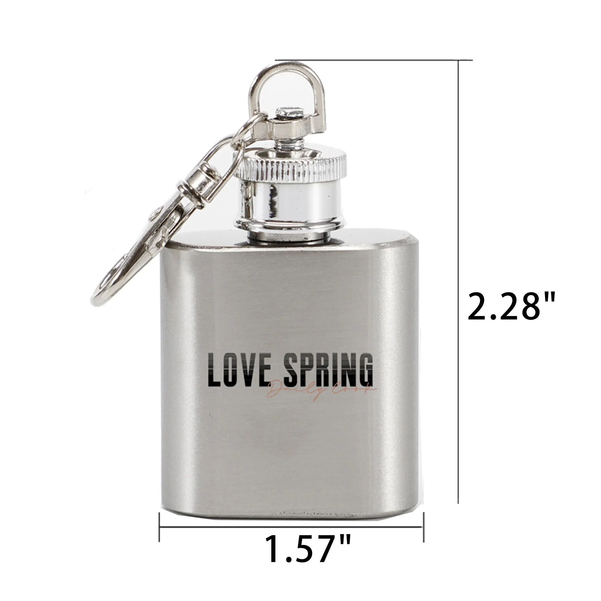 1Oz Stainless Steel Flask Bottle With Keychain 5