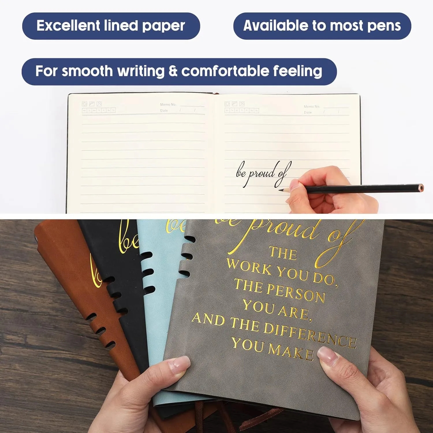 Inspirational Leather-Bound Pen Loop Event Notebook 2