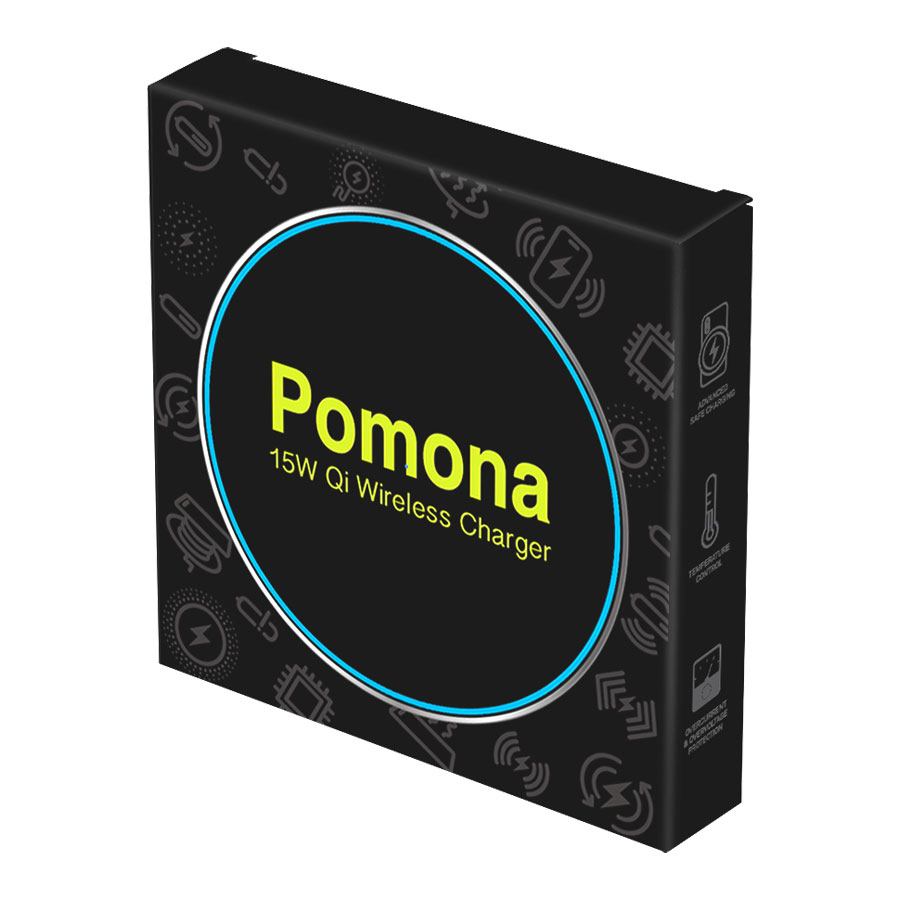 Sleek Qi Certified 15W Fast Wireless Charger with Light Up Ring and Aluminum casing 5