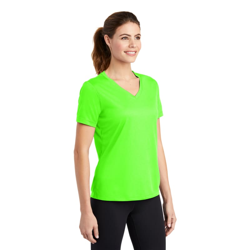 Sport-Tek Women's PosiCharge RacerMesh V-Neck Tee. 21