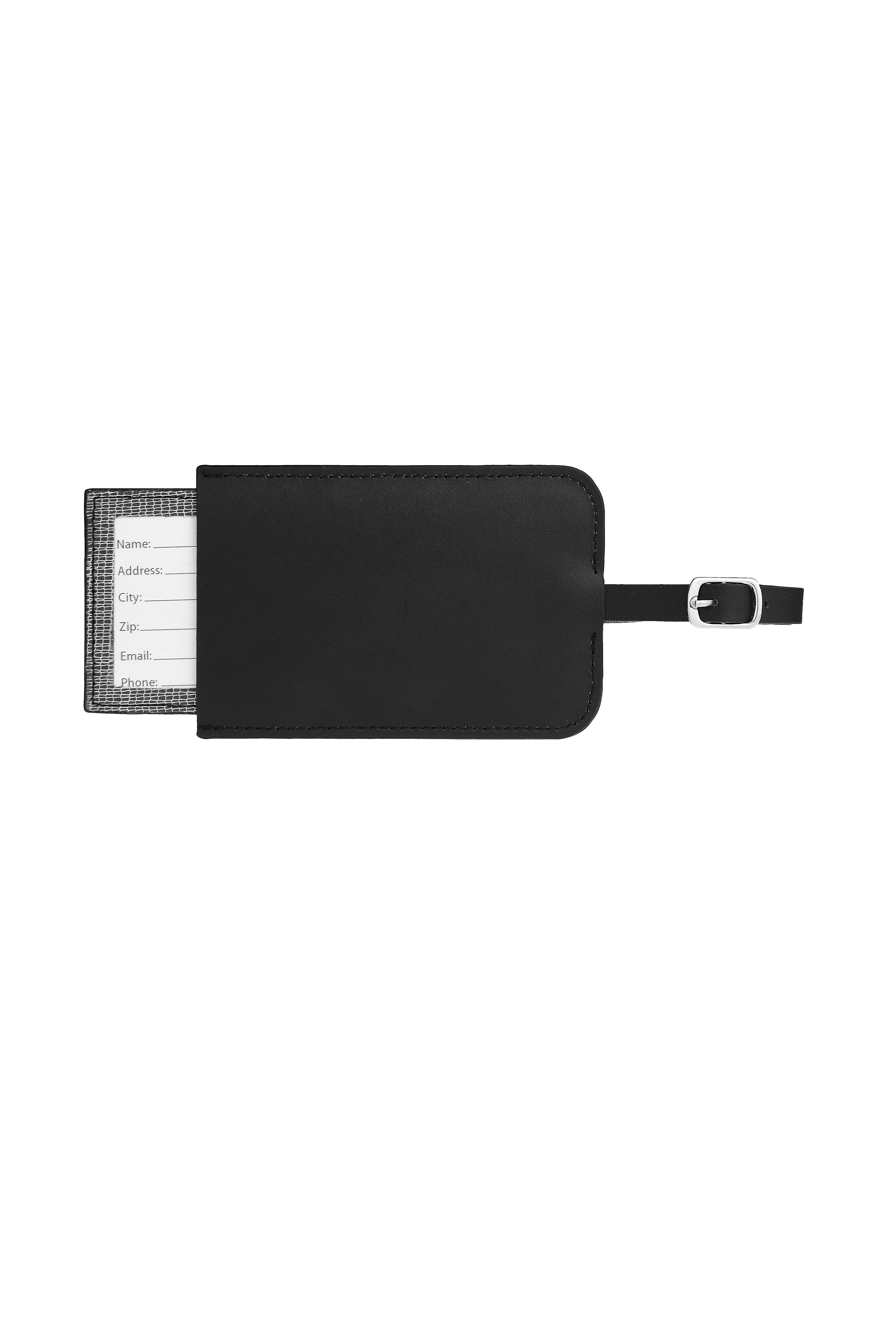Classic Bond Leather Luggage Tag - Black
