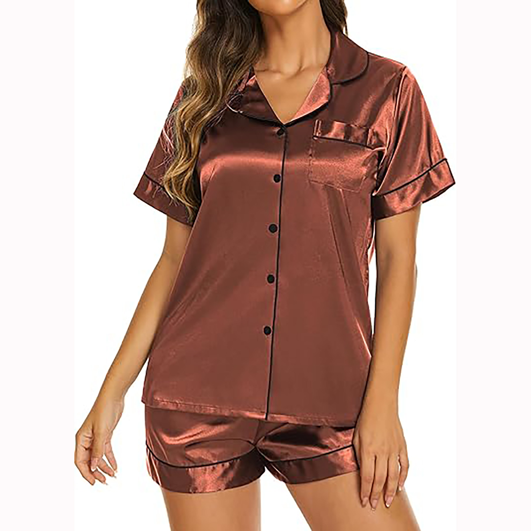 Womens Satin Silk Pajamas Set 6