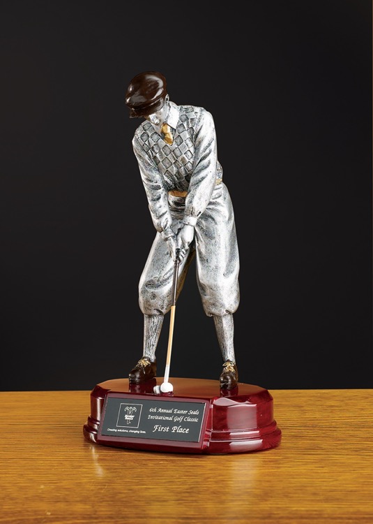 Antique Resin Golfer Trophy 2