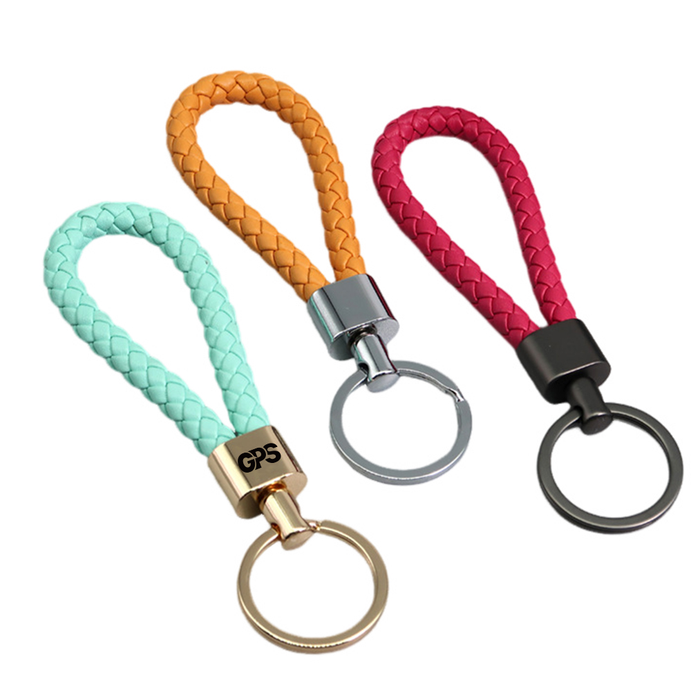 4 3/4 " Braided Woven Rope Rings Keychain 4