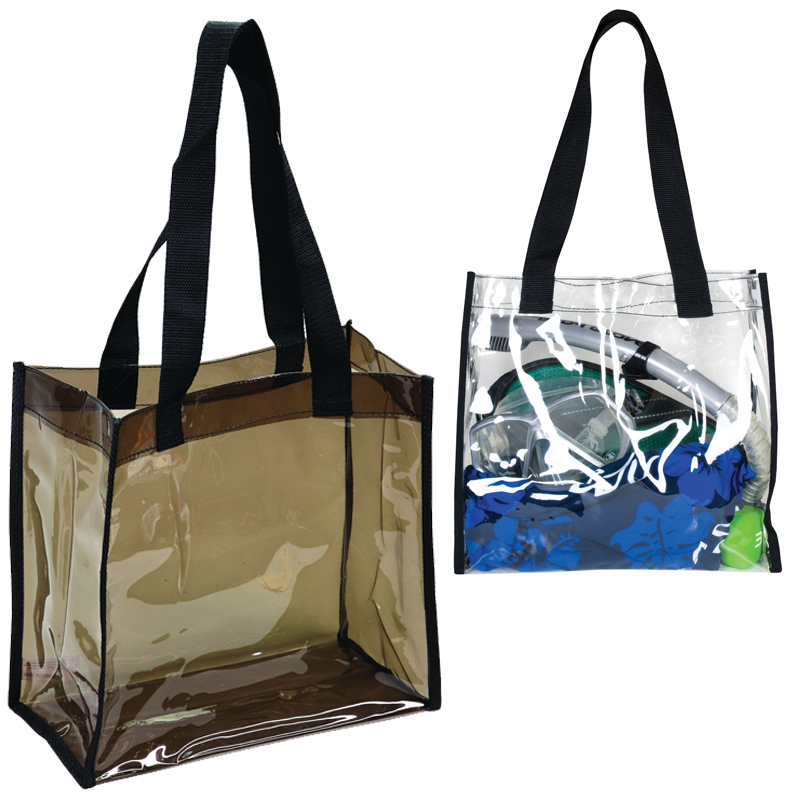 Clear Vinyl Tote Bag with Black Trim 2