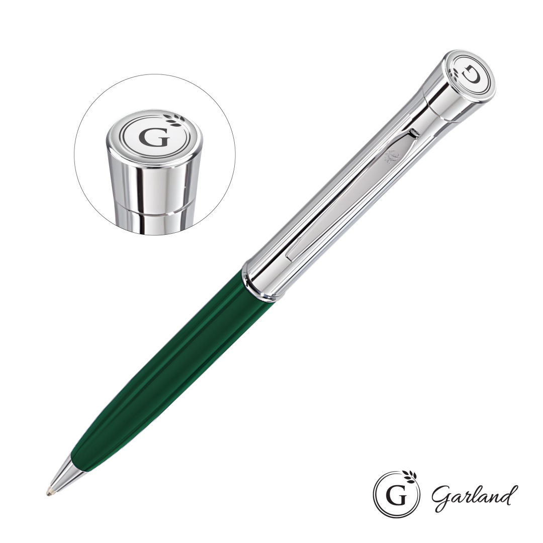 Garland® Monogram Twist Ballpoint Pen - Chrome 9