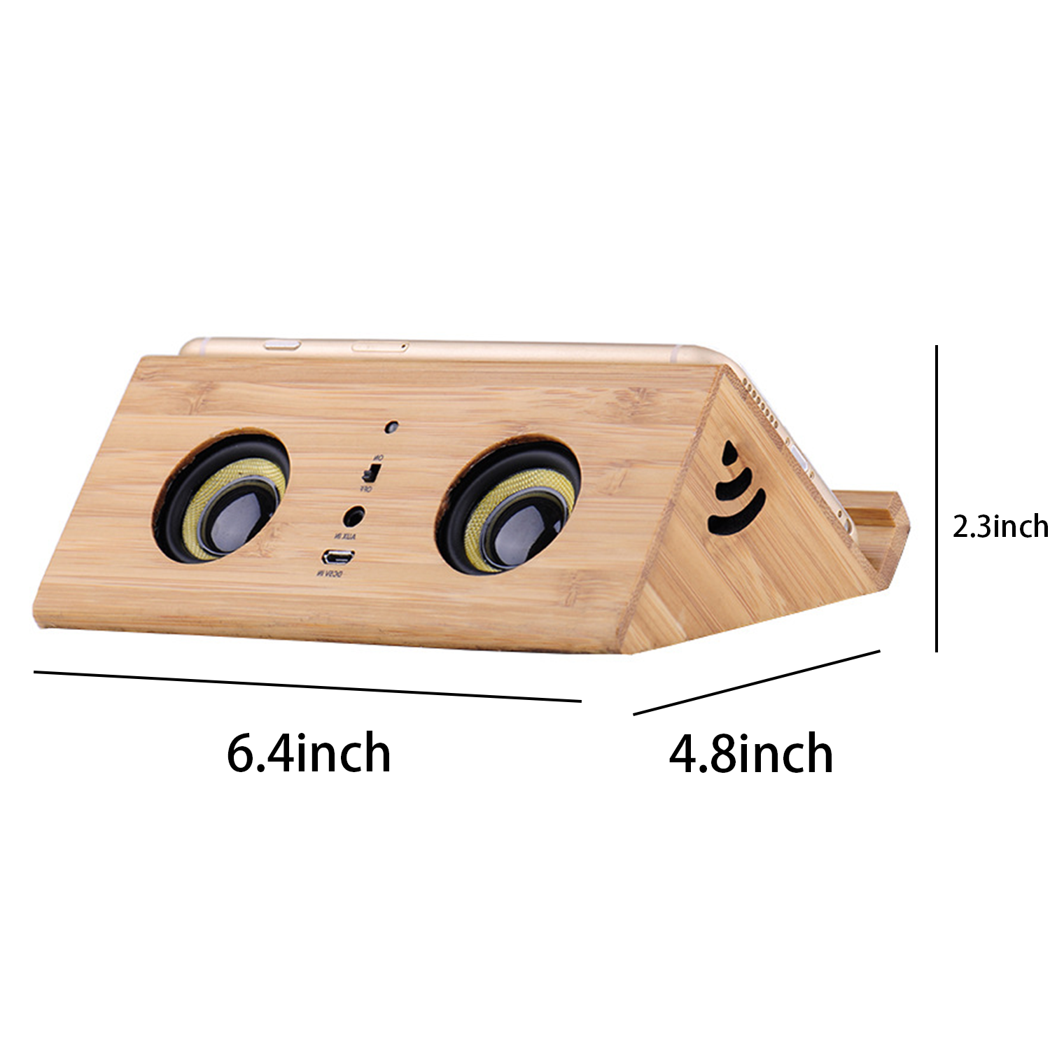 Creative Solid Wood Speaker Wireless Phone Stand 1