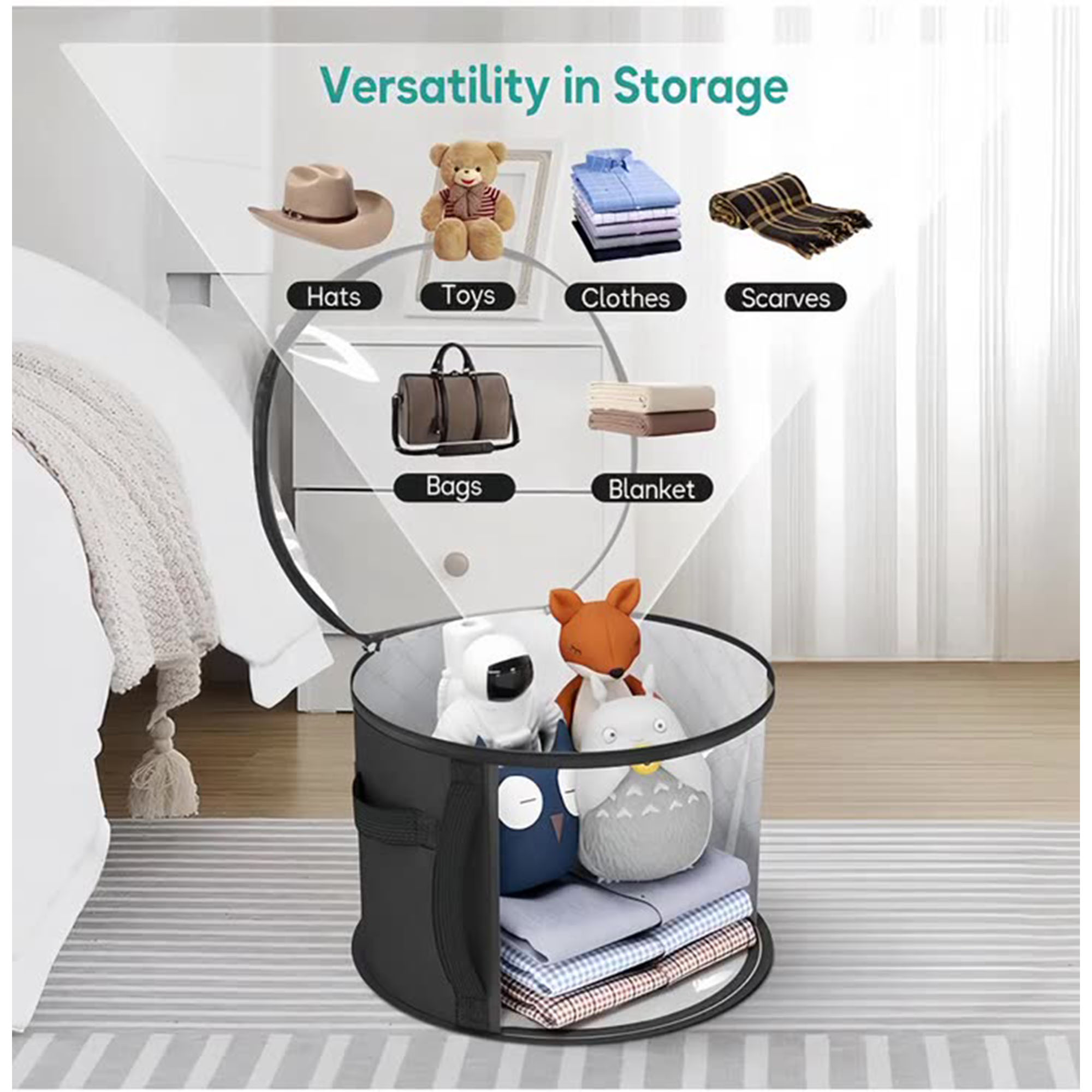 Foldable round hat non-woven storage bag 4