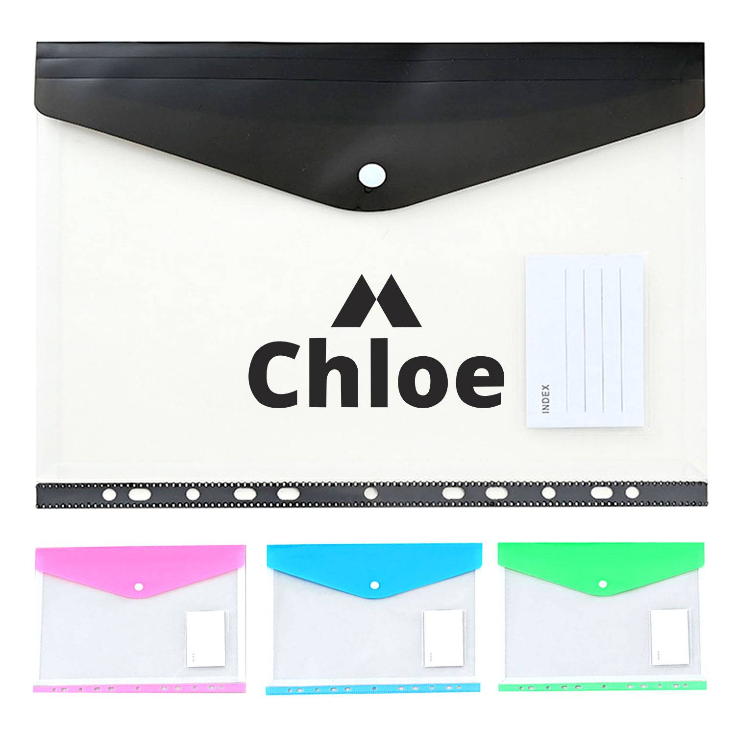 Plastic Document Snap Button Office File Folder 4
