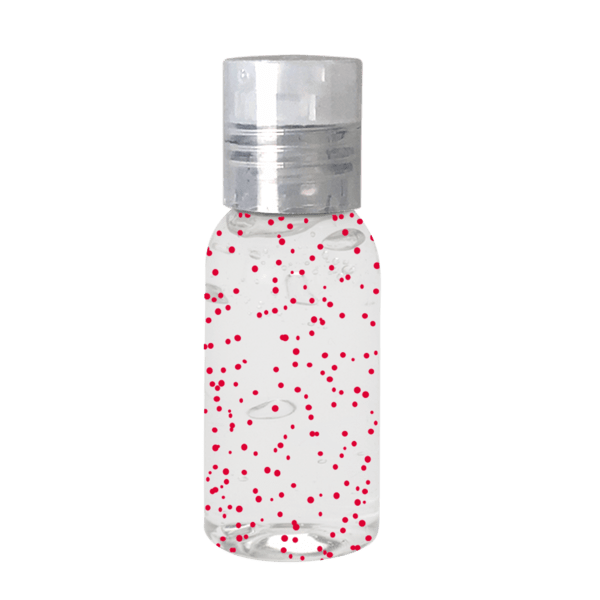 1 oz Single Color Moisture Bead Sanitizer in Clear Round Bottle 9