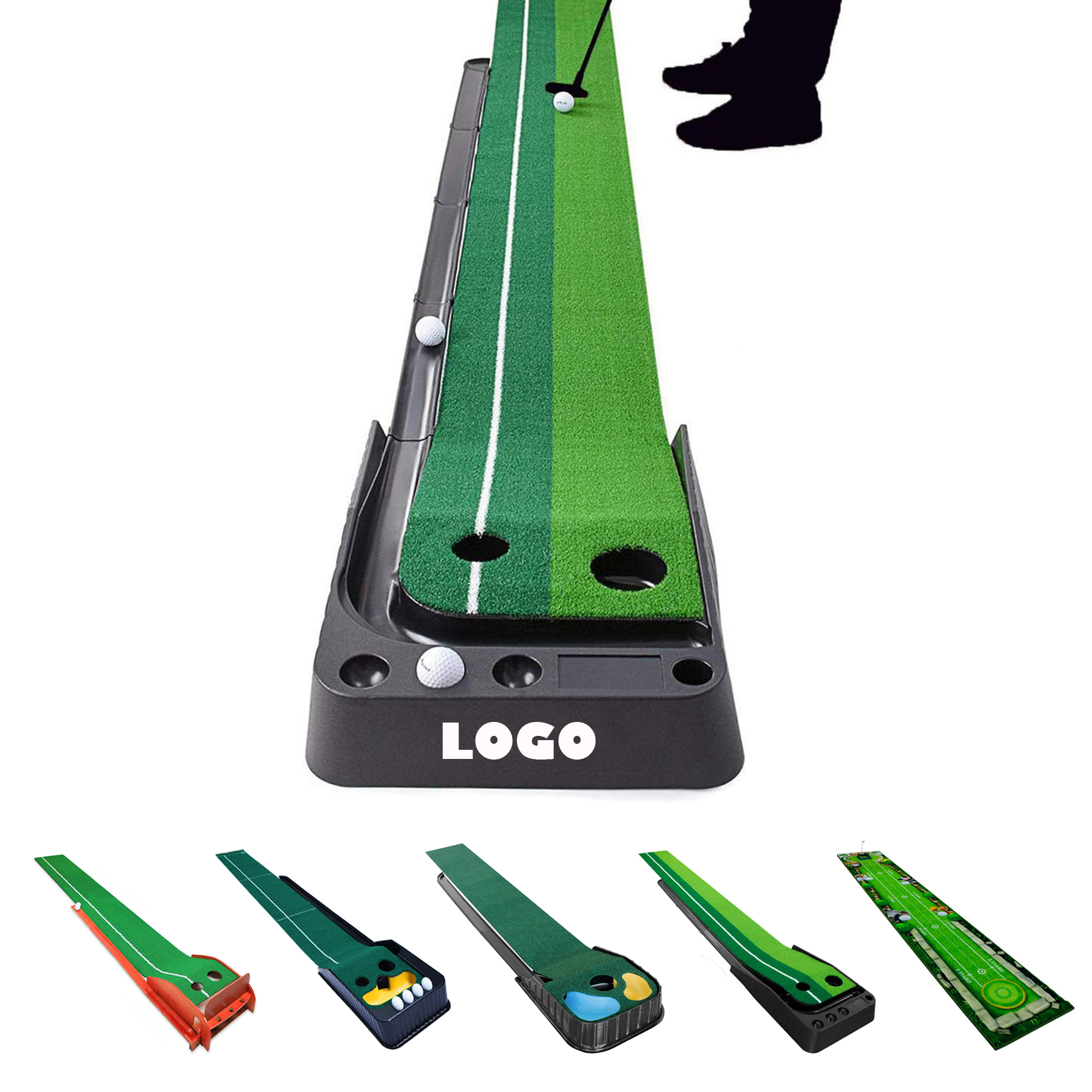 Indoor Golf Putting Practice Mat With Auto Ball Return 2