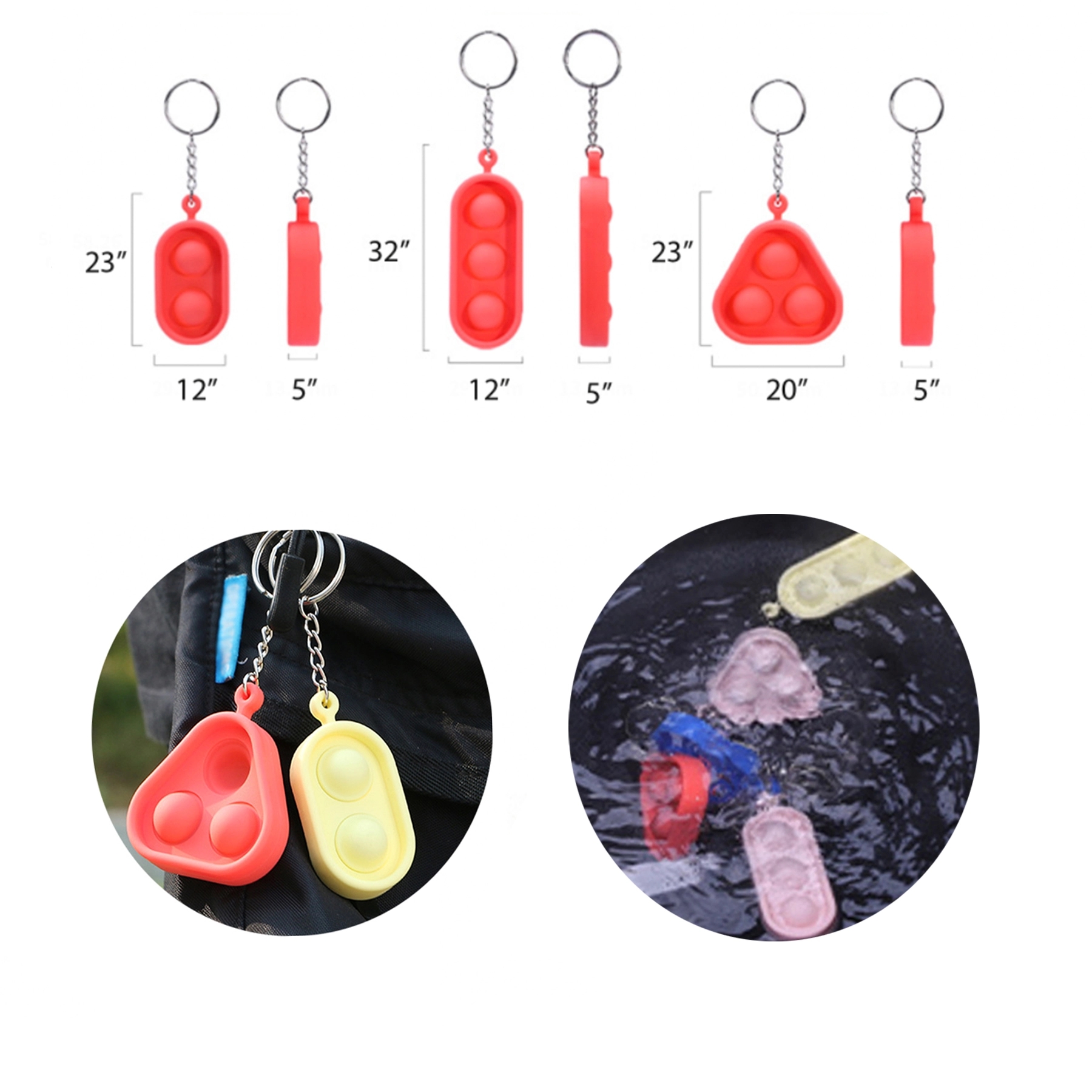 Silicone Pop Bubble Fidget Keychain 4