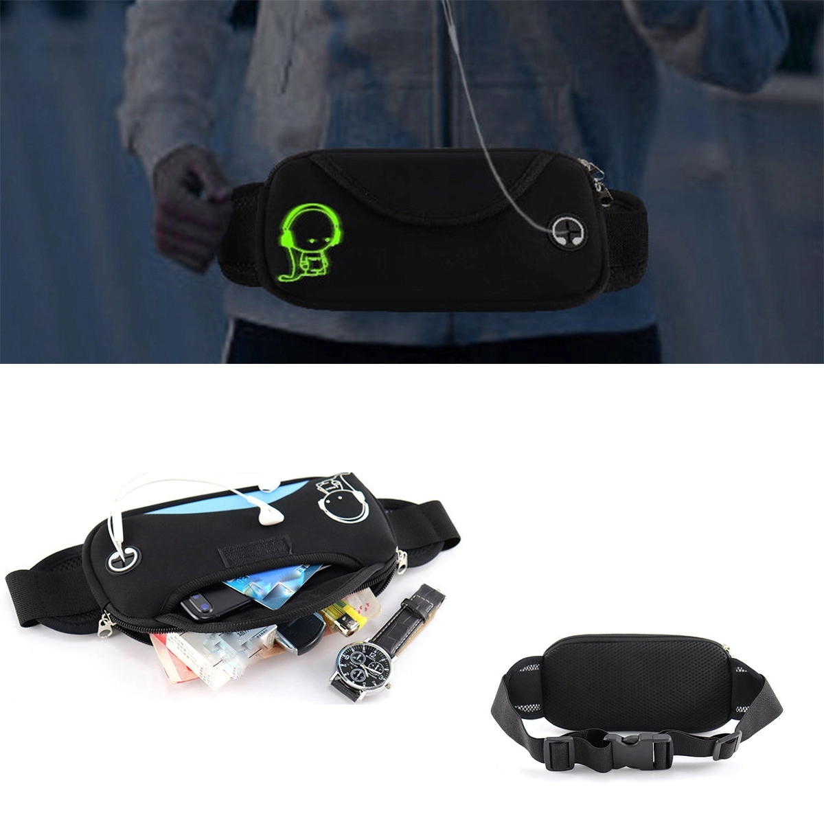 Multi-Purpose Phone Pouch Fanny Pack Running Belt Waist Bag 3