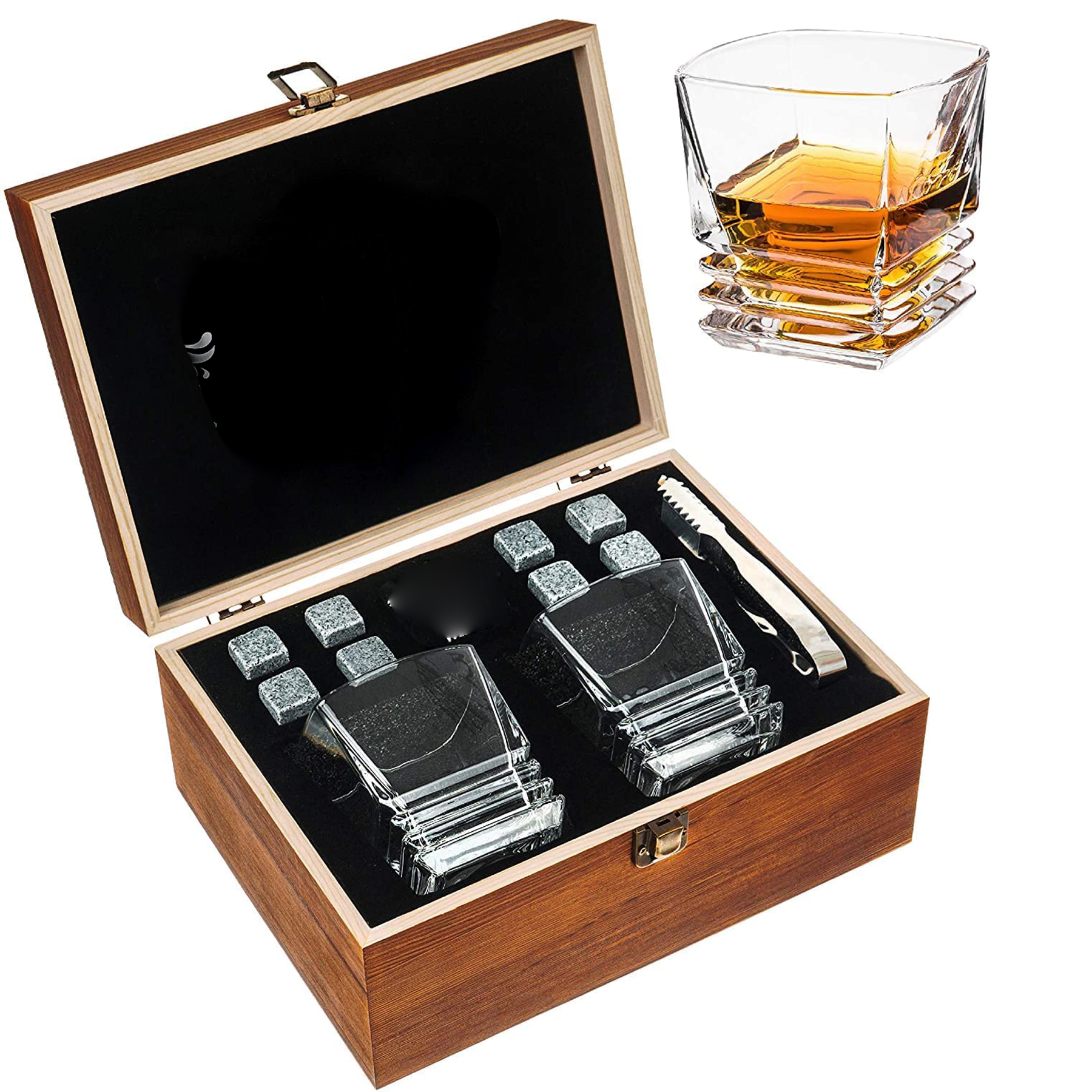 Whiskey Rocks Glasses Gift Set 2
