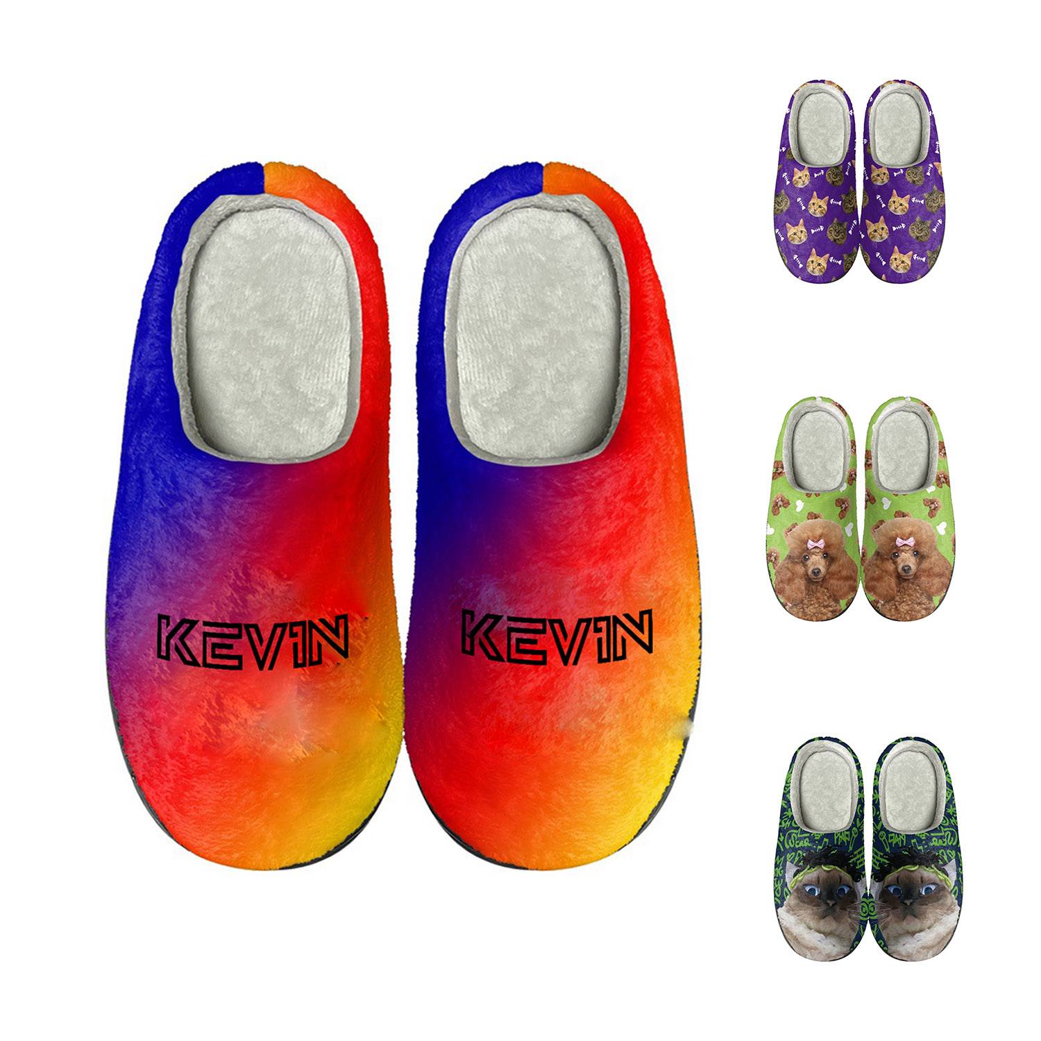 Sustainable All-Over Print Custom Memory Foam Slippers 1